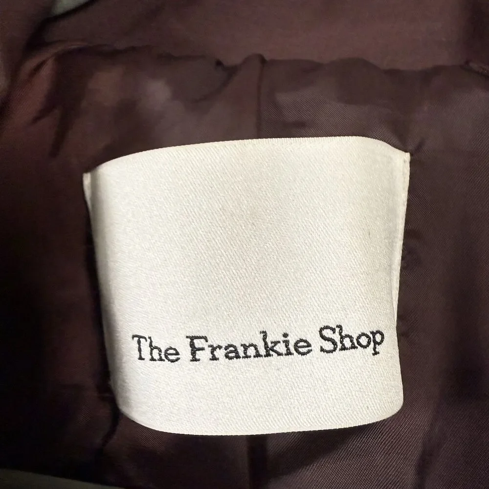 The Frankie Shop Lisburn Short Trench Coat Belted in Burgundy One Size O/S - Picture 11 of 15